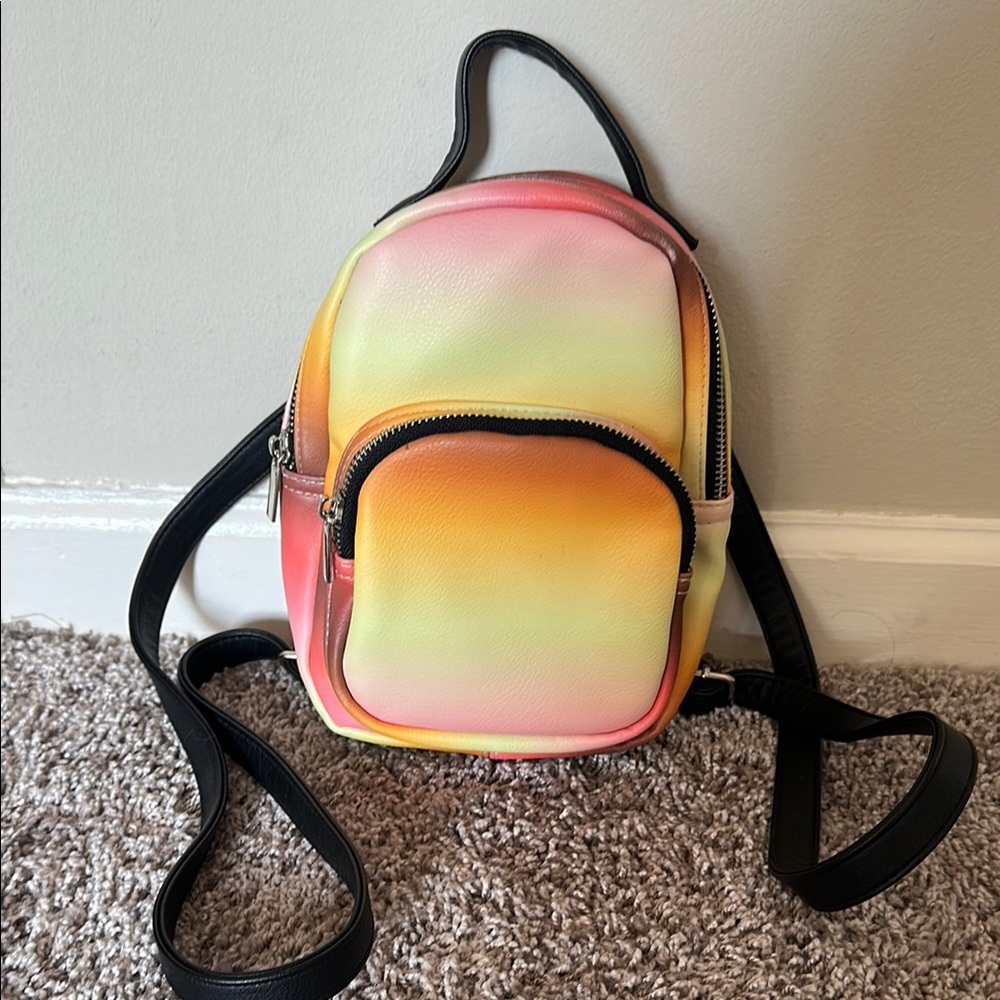 2/$20 Mini Backpack Purse Wild Fable in&out zip pockets adj straps Yellow Pink